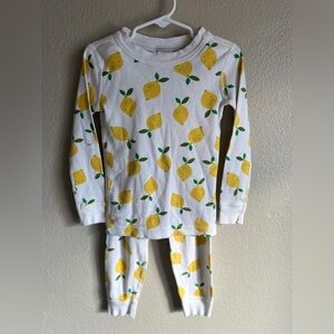 Hanna Andersson size 4 toddler unisex lemons print organic cotton pjs